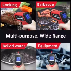 WGR2CK350K01 Adjustable Emissivity Digital Infrared Laser Thermometer Backlight LCD Display Industrial Digital Infrared Gun for Indoor OEM