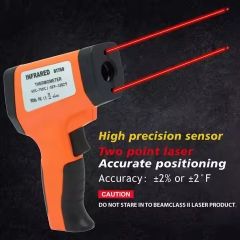 DT750 Portable Digital Non-Contact Infrared Industrial Thermometer Laser Temperature Gun ABS Material OEM Customizable for Oil Checks