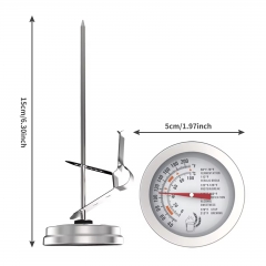 B4AK3440 Removable Detachable Stand Clear Dial Temperature Gauge Household Use Stainless Steel Beer Thermometer Probe