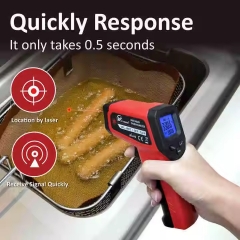 WGR2CK350K01 Adjustable Emissivity Digital Infrared Laser Thermometer Backlight LCD Display Industrial Digital Infrared Gun for Indoor OEM
