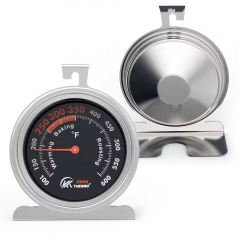 Stainless Steel Baking Oven Thermometer with Large Dial 360 Degrees Rotation Hanger Triangle Holder Meat Thermometer Function