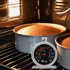 Stainless Steel Baking Oven Thermometer with Large Dial 360 Degrees Rotation Hanger Triangle Holder Meat Thermometer Function