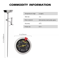 KT-H-15 Deep Fry Dial Thermometer With 12