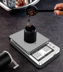 HT2023A-1kg 1000g/0.01g New Style Digital Kitchen Scale Multifunction Food Scale with Tare Function Coffee Timer Battery Powered Maximum Weight 1kg