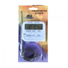 TA278 TZONE Plastic Kitchen & Barbecue Thermometer with Digital Display IP67 Waterproof Alarm Timer Function Can Be Set