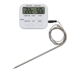 TA278 TZONE Plastic Kitchen & Barbecue Thermometer with Digital Display IP67 Waterproof Alarm Timer Function Can Be Set