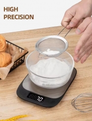 PT-2514 Digital Kitchen Scale 1kg/0.1g High Accuracy White LED Fast Food Weighing for Home Use Powered by Battery