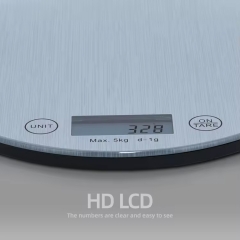 CK452R 3MM Tempered Glass Platform Household Scale Digital Food Round Kitchen Scale 10kg