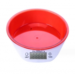 ZD-9 5KG/1g 2-in-1 Digital Electronic Kitchen Scale Multi-PurposeWeighing Bowl Plastic Material Battery Powered