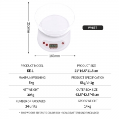 KE-1 Hot Sale Lcd Rechargeable Digital Smart Vegetable Weighing Kitchen Food Scales
