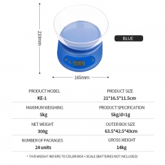 KE-1 Hot Sale Lcd Rechargeable Digital Smart Vegetable Weighing Kitchen Food Scales