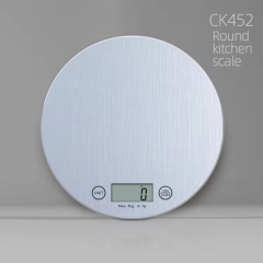 CK452R 3MM Tempered Glass Platform Household Scale Digital Food Round Kitchen Scale 10kg
