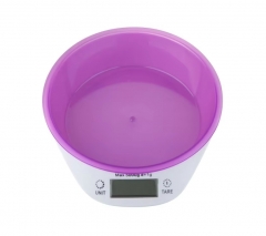 ZD-9 5KG/1g 2-in-1 Digital Electronic Kitchen Scale Multi-PurposeWeighing Bowl Plastic Material Battery Powered