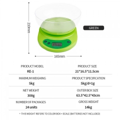 KE-1 Hot Sale Lcd Rechargeable Digital Smart Vegetable Weighing Kitchen Food Scales