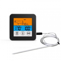 YH2258 Barbecue thermometer color screen probe kitchen BBQ Barbecue meat optional food thermometer