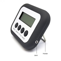 E43 Digital Single Probe Meat Thermometer Alert Timer for Roasting BBQ Smoker Grill Kitchen Oven-Household Plastic Food Thermometer