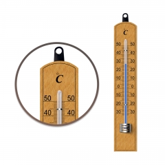 ZLM-006 Liquid Instant Read Indoor Outdoor Garden Thermometer in Wood