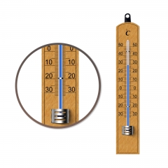 ZLM-006 Liquid Instant Read Indoor Outdoor Garden Thermometer in Wood