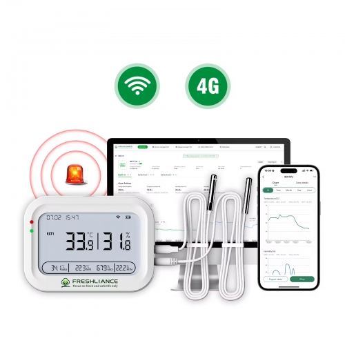Coeus-4G Real Time Monitoring Temperature and Humidity Data Logger Recorder With 4G&WIFI