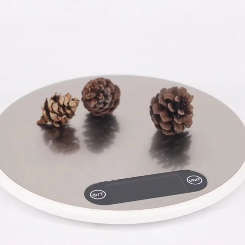 C311 Home Stainless Steel Kitchen Scale with Touch Screen Buttons, Lightweight, Ultra-thin, High-precision Circular Kitchen Scale