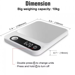 KS216-white 10kg/1g Stainless Steel High Quality Waterproof 5kg Kitchen Scales Food Nutrition Digital Food Scale Kitchen Digital Scale