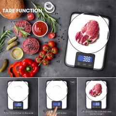 KF-12 5kg/1g High Precision Electronic Cooking Scale Digital Stainless Steel Household LCD Display Food Weight Digital Kitchen Scale