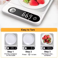 KS216-white 10kg/1g Stainless Steel High Quality Waterproof 5kg Kitchen Scales Food Nutrition Digital Food Scale Kitchen Digital Scale