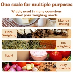 AJY-A10 304 Stainless Steel Digital Kitchen Food Scale LCD Display Electronic Weight Measuring Device Battery Powered