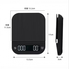 MS-R40 3kg/0.1g Factory Wholesale Household Coffee Scale With Timer Digital Kitchen Drip Coffee Scale Black