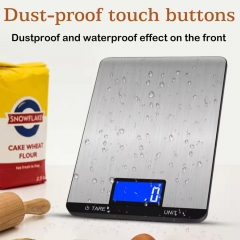 AJY-A10 304 Stainless Steel Digital Kitchen Food Scale LCD Display Electronic Weight Measuring Device Battery Powered