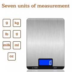 AJY-A10 304 Stainless Steel Digital Kitchen Food Scale LCD Display Electronic Weight Measuring Device Battery Powered