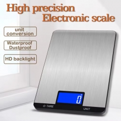 AJY-A10 304 Stainless Steel Digital Kitchen Food Scale LCD Display Electronic Weight Measuring Device Battery Powered