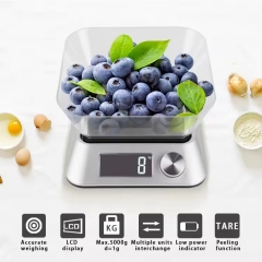 K301 5kg/1g Electronic Kitchen Digital Scale Bowl Nutritional Food Weighing Digital Scales
