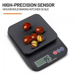 ZD-220-White 5kg/1g 10kg/1g Portable Digital Electronic Kitchen Food Scale Plastic Weight Measuring Tool with Battery Power Source