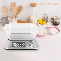 K301 5kg/1g Electronic Kitchen Digital Scale Bowl Nutritional Food Weighing Digital Scales