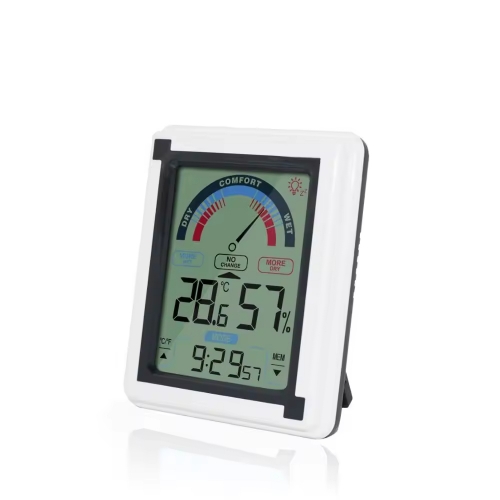 EN8822A Digital Touchscreen Temperature Humidity Monitor with Alarm Clock,Comfort Indicator,Backlight