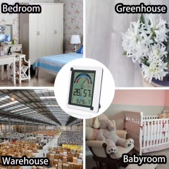 EN8822A Digital Touchscreen Temperature Humidity Monitor with Alarm Clock,Comfort Indicator,Backlight