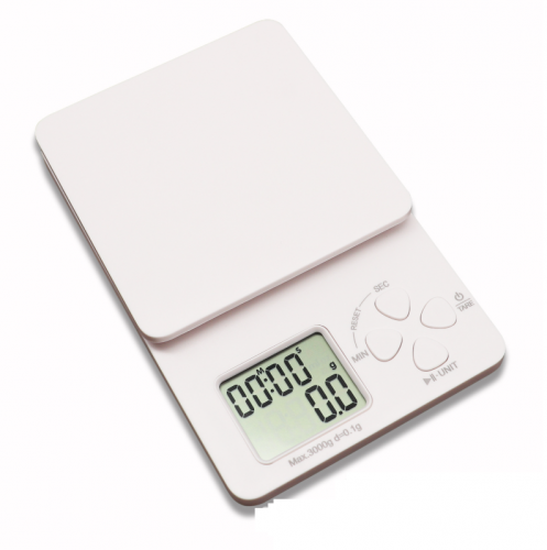 KT-02-White 3kg/1g Electronic Portable Weighing Scale Kitchen Measuring Home Coffee Weight Food Digital Kitchen Scale