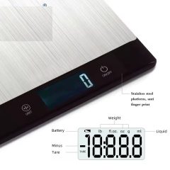 EC523-BT New Smart Digital with 649 Kinds Food Datas Large Platform 5kg Food Weighing Kitchen Scale for Chicken