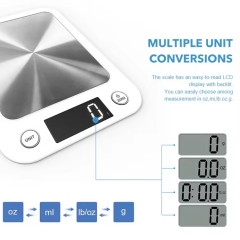 EC5403 5kg/1g Electric Kitchen Weight Scale Stainless Steel Digital Food Cooking Scale for Home