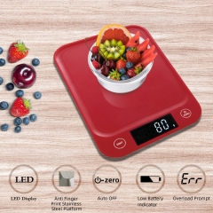 EC5403-Red 5kg/1g Kitchen Electronic Scale Home Multi-functional Gram Scale Food Baking Fruit Weighing Food Scale