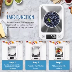 EC5403 5kg/1g Electric Kitchen Weight Scale Stainless Steel Digital Food Cooking Scale for Home