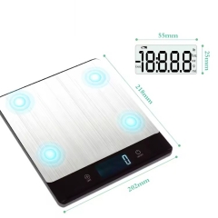 EC523-BT New Smart Digital with 649 Kinds Food Datas Large Platform 5kg Food Weighing Kitchen Scale for Chicken