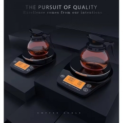 NS-CF2 2-1000g/0.1g 3kg/1g Electronic Coffee Scale Accurate to 0.1g with Custom LCD Display Metal Construction for Weighing