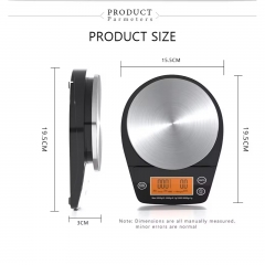 NS-CF2 2-1000g/0.1g 3kg/1g Electronic Coffee Scale Accurate to 0.1g with Custom LCD Display Metal Construction for Weighing