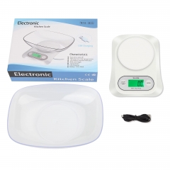 WH-B26 12kg/1g Big Bowl USB Rechargeable 12kg Food Weighing Scale Digital Kitchen Scale 12000g 5000g/0.5g