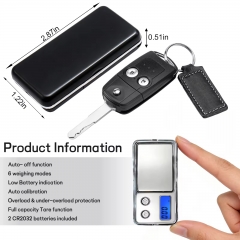 ACCT908 100g/0.01g Silver Digital Rectangular Mini Digital Pocket Scale with Lid 300g Capacity High Precision Customizable Home Weight Measuring