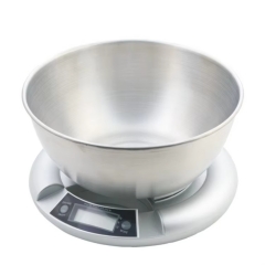 FX1801-B 5 kg/1g Cross Border Export Ingredient Food Baking Household Bowl Scale Stainless Steel Bowl Kitchen Weighing Scale
