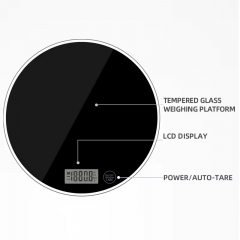 EK6016 5kg/1g Top Seller Waterproof Round 5kg Multifunction Digital Kitchen Scale with LCD Display
