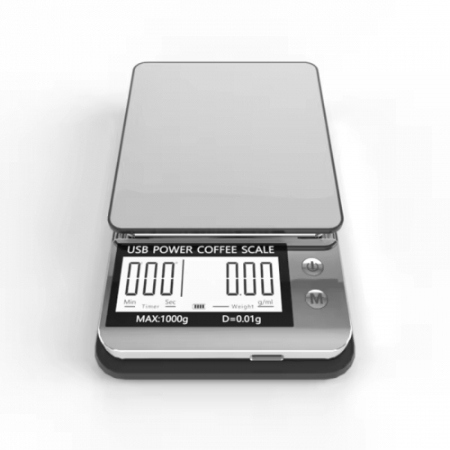 BA-1000g 1kg/0.01g New Style Digital Kitchen Scale Multifunction Food Scale with Tare Function Coffee Timer Battery Powered Maximum Weight 1kg